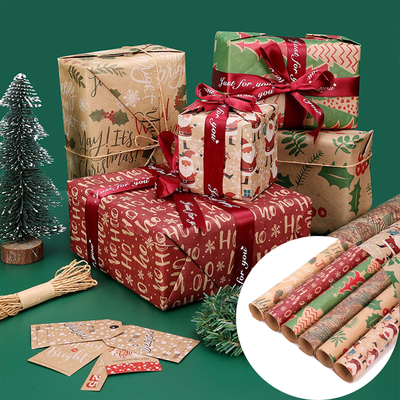 Wanfds Christmas Wrapping Paper, 1 Pack Gift Wrapping Paper with