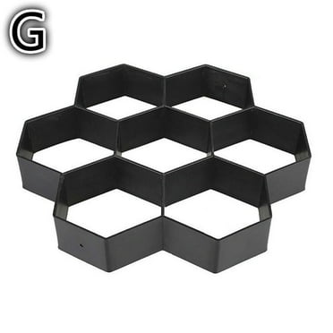 Wanfds Concrete Forms Molds Stepping Stone Paver Hexagon Maker Reusable DIY Walkway Pavement Paving Moulds for Lawn Patio Yard Garden(Black)
