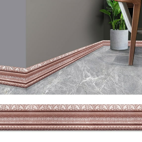 Wanfds Crown Molding Peel and Stick 3D Wall Edging Foam Baseboard Self Adhesive Wallpaper Border Flexible Wall Base Moulding Trim Mirror Border Wall Lines(F)