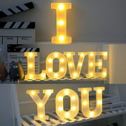 Wanfds Light Up Letters, Valentine's day Decorations, Marquee Letters with Lights, Led Light Up Number, Light Up Number Sign for Night Light Wedding Birthday Party Christmas Home Bar,no Battery(E)