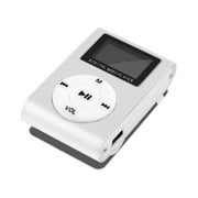 Wanfds Mini Portable MP3 Player with BackClip LCD Screen Mini MP3 Music Player Portable Digital Music Media Player Support Memory Card for Running & SportsSilver