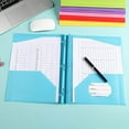 thumbnail image 1 of Wanfds Plastic Folders with Clear Front Pockets Heavy Duty File Folders with 2 Pockets and Card Slot for Student Parent Teacher Communication School Office Supplies(Light Blue), 1 of 4