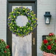 thumbnail image 1 of Wanfds Spring Summer Wreaths for Front Door, 16 inch Farmhouse Colorful Cottage Artificial Wreath Sping Door Wreath Flower Wreath Summer Wreath for All Season Farmhouse Home Decor, Purple & Yellow, 1 of 5