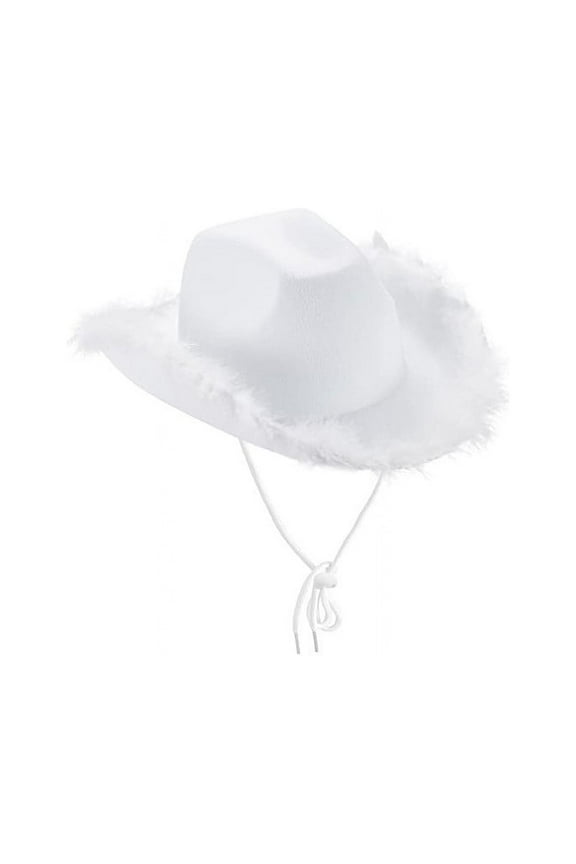 Wanfds Toddler Kids Baby Girls Boys Cowboy Hat Western Wide Brim Cowgirl Hat Party Dress Up Costume Accessories(White)