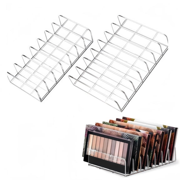 Wanfoou 2 Pack Acrylic Eyeshadow Palette Makeup Organizer,7-Cell Cosmetic Storage,Accessories Storage Organizer for Cosmetic,Eye Shadow,Sunglasses and Wallets