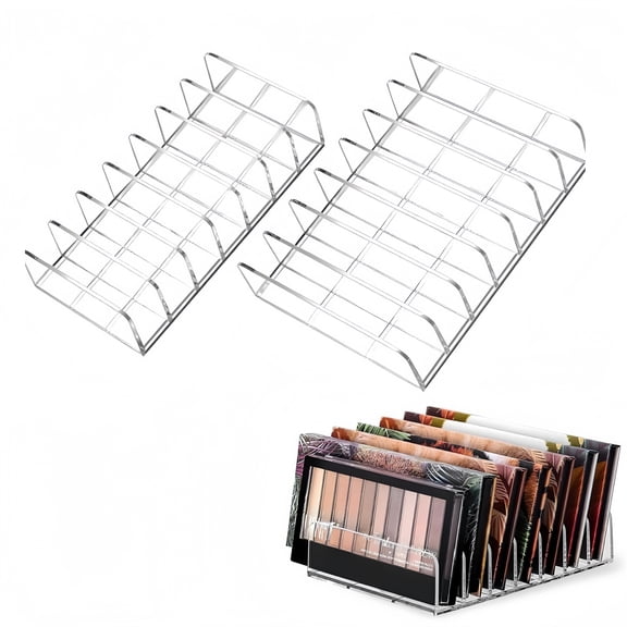 Wanfoou 2 Pack Acrylic Eyeshadow Palette Makeup Organizer,7-Cell Cosmetic Storage,Accessories Storage Organizer for Cosmetic,Eye Shadow,Sunglasses and Wallets
