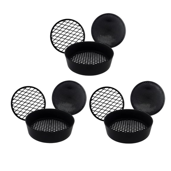 Wanfoou 3 Pack Manual Soil Sieve Set, 4.4 Inch Garden Sifter with Sturdy Plastic Mesh Screens - Fine, Medium And Coarse for Composting, Worm Castings, Rocks And Educational Use