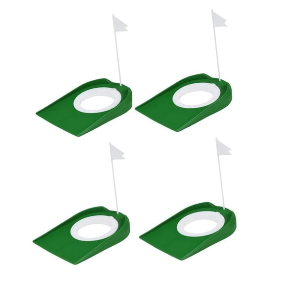 Wanfoou 4 Pack Golf Putting Practice Cups with Flags, Plastic Hole Training Aid for Indoor And Outdoor Putting Green - Perfect for Backyard, Office, Garage, Home Practice