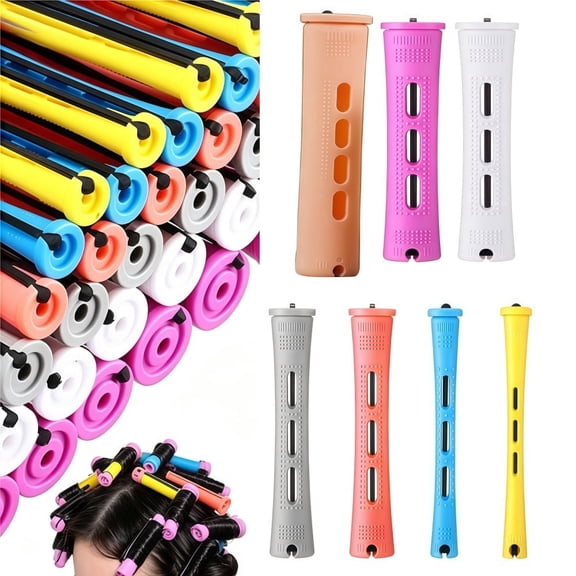 Wanfoou 70 Pcs Perm Rods And Hair Rollers Set, 7 Sizes Cold Wave Plastic Rods for Long Amd Short Hair - DIY Hair Styling Tools with Pintail Comb