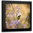 thumbnail image 1 of Wang, Jianfeng 12x12 Black Modern Framed Museum Art Print Titled - Bird Whispering To The Peach Flower, 1 of 5