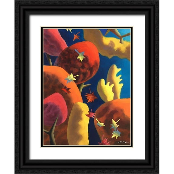 Wang, John 15x18 Black Ornate Wood Framed with Double Matting Museum Art Print Titled - Fantasia of Autumn