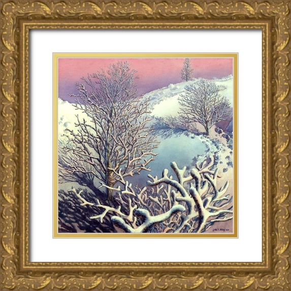 Wang, John 20x20 Gold Ornate Wood Framed with Double Matting Museum Art Print Titled - Tree Music I