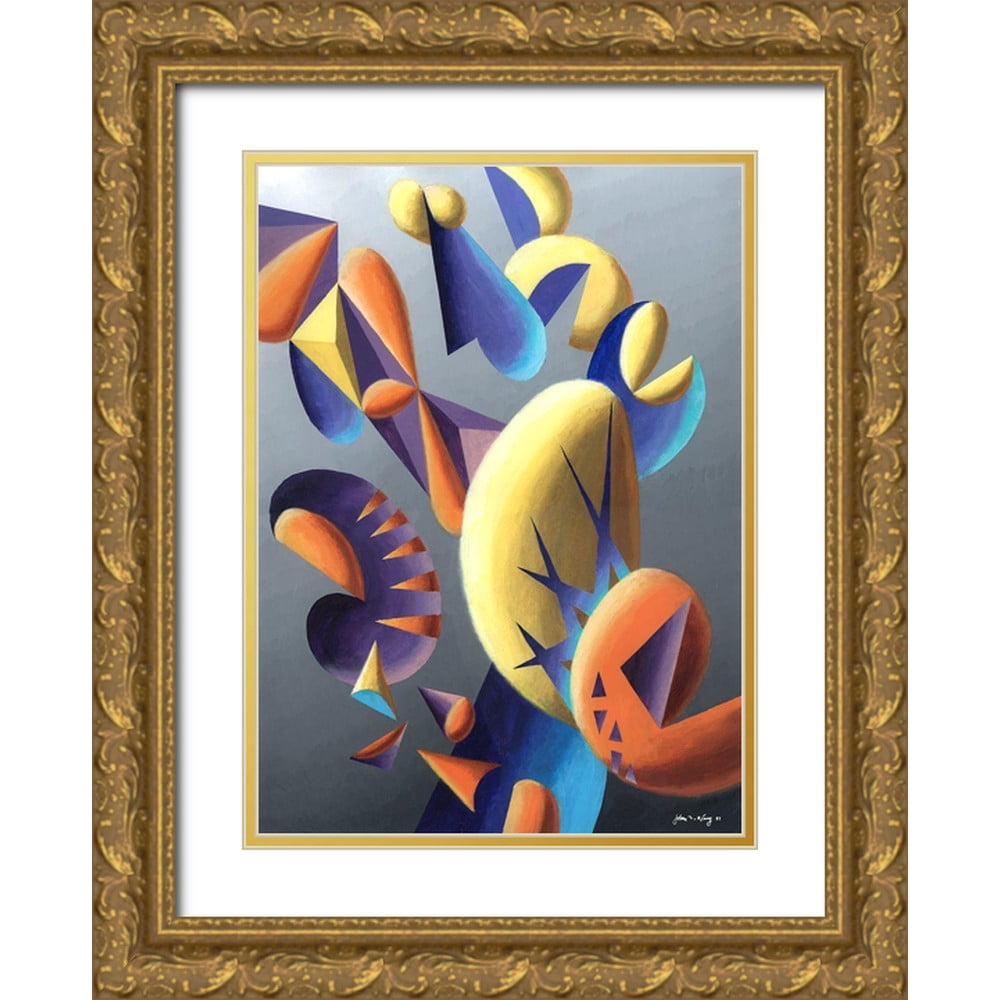 Wang, John Z. 14x18 Black Ornate Wood Framed with Double Matting