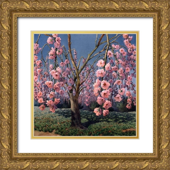 Wang, John Z 12x12 Gold Ornate Wood Framed with Double Matting Museum Art Print Titled - Tree Music No 4