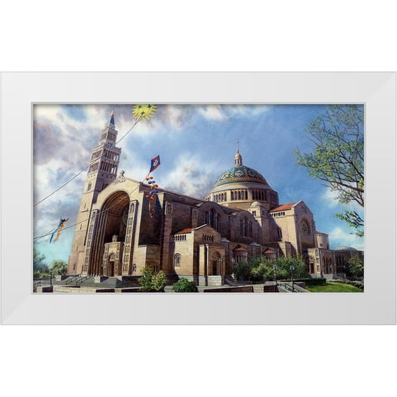 Wang, John Z. 14x10 White Modern Wood Framed Museum Art Print Titled - Washington Chronicle National Shrine