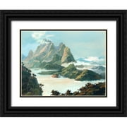 Wang, John Z. 14x12 Black Ornate Wood Framed with Double Matting Museum Art Print Titled - Crest of the Wudang Mountain