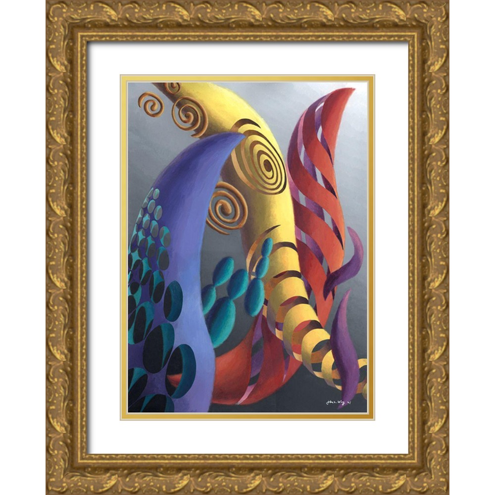 Wang, John Z. 19x24 Black Ornate Wood Framed with Double Matting