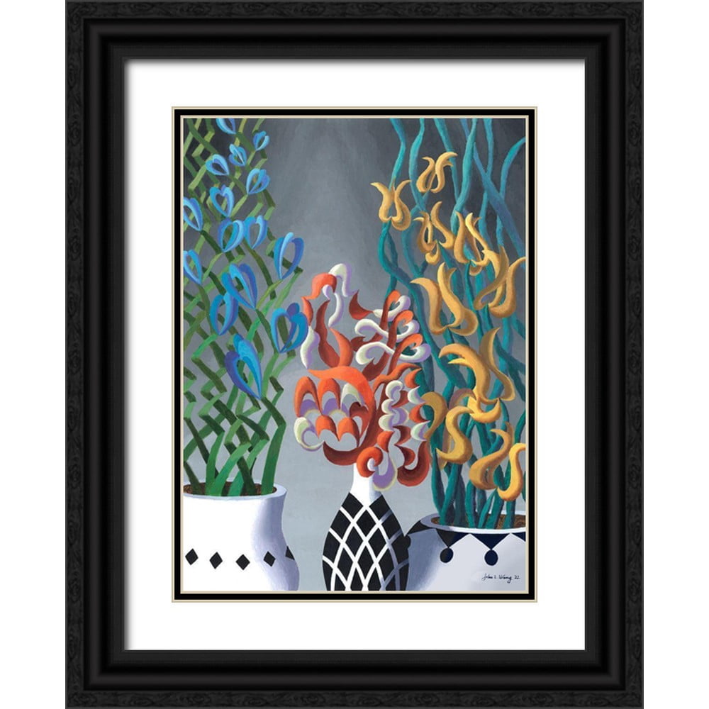 Wang, John Z. 24x32 Black Ornate Wood Framed with Double Matting