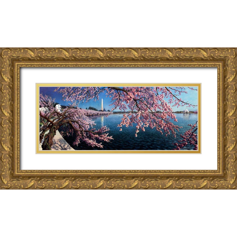 Wang, John Z. 32x15 Gold Ornate Wood Framed with Double Matting