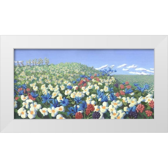 Wang, John Z. 32x18 White Modern Wood Framed Museum Art Print Titled - Fairland Trio VI