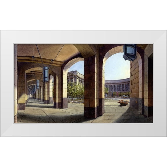 Wang, John Z. 32x20 White Modern Wood Framed Museum Art Print Titled - Washington Chronicle Federal Triangle