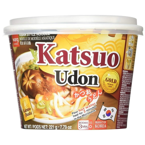 Wang Katsuo Udon Bowl, Rich and Sweet, Noodles Made for Slurping, 7.79 Ounce, Pack of 6