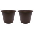 thumbnail image 1 of Wang Lin Jun 17 inch Round Classic Planter - Plastic Plant Pot for Indoor Outdoor Plants Flowers , Chocolate (2 Pack), 1 of 7