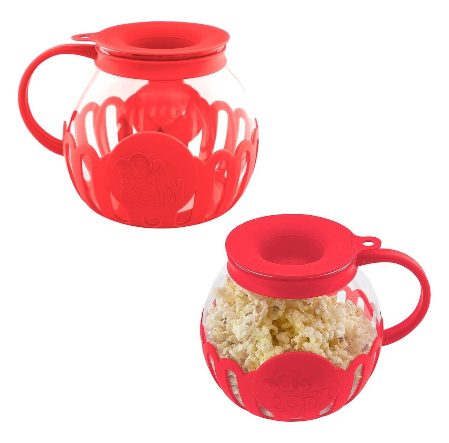 Wang Lin Jun (2 Pack) Popcorn Maker Glass Microwave Popcorn Popper With