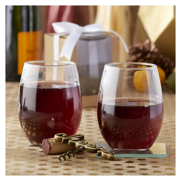 Wang Lin Jun 9 oz. Stemless Wine Glass (Set of 12)| Kitchen Drinking Glass or DIY Party Favor, Wine Glass Set, White Wine Glass or Red Wine Glass, Modern Stemware