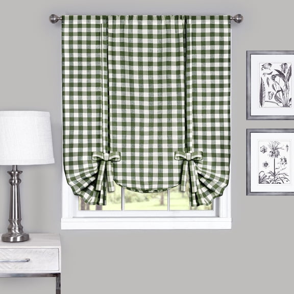 Wang Lin Jun Achim Home Dcor Buffalo Check Rod-Pocket Panel - 42" W 84" L, Sage