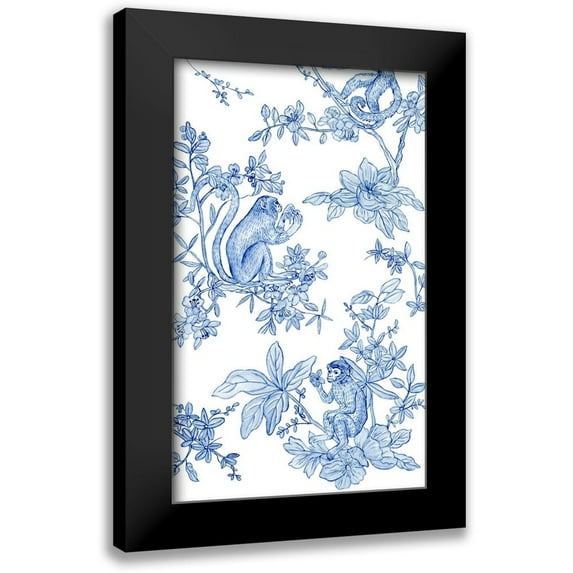 Wang, Melissa 10x14 Black Modern Framed Museum Art Print Titled - Monkey Land I