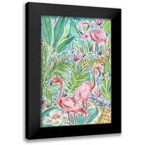 Wang, Melissa 11x14 Black Modern Framed Museum Art Print Titled - Flamingo Paradise I