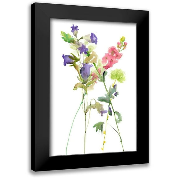 Wang, Melissa 11x14 Black Modern Framed Museum Art Print Titled - Watercolor Floral Study IV