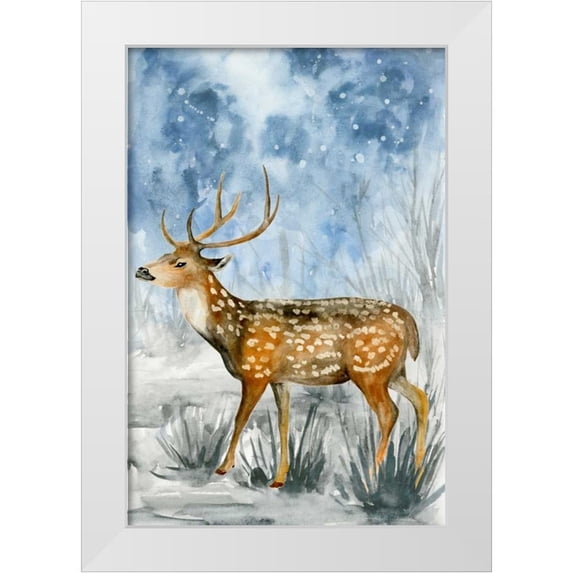 Wang, Melissa 11x14 White Modern Wood Framed Museum Art Print Titled - Snowy Night II