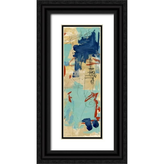 Wang, Melissa 11x24 Black Ornate Wood Framed with Double Matting Museum Art Print Titled - Composition 4a