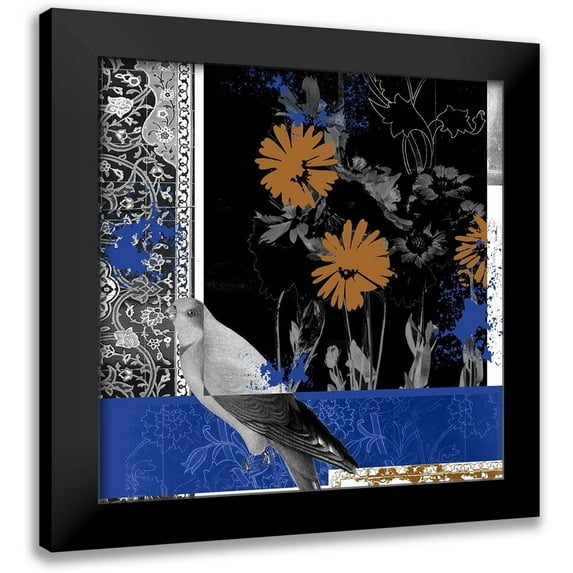 Wang, Melissa 12x12 Black Modern Framed Museum Art Print Titled - Bird Fragment III