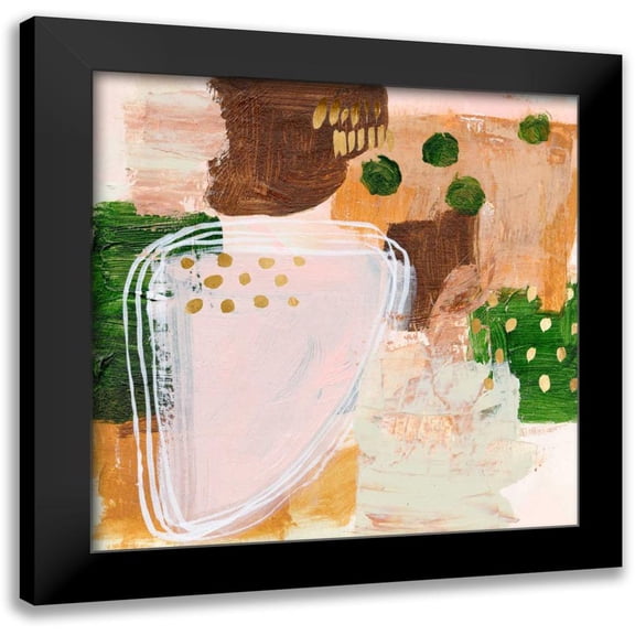 Wang, Melissa 12x12 Black Modern Framed Museum Art Print Titled - Floating Rose IV