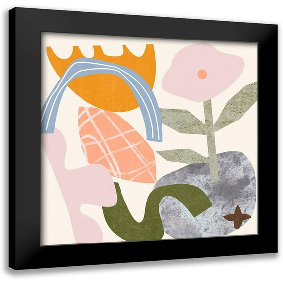 Wang, Melissa 12x12 Black Modern Framed Museum Art Print Titled - Lunar Flower II