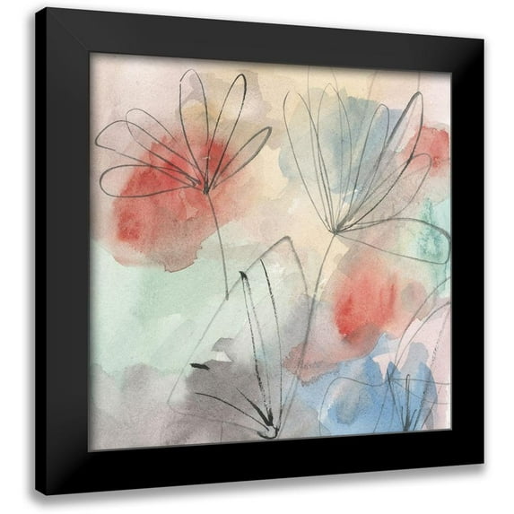Wang, Melissa 12x12 Black Modern Framed Museum Art Print Titled - Pond Impression II
