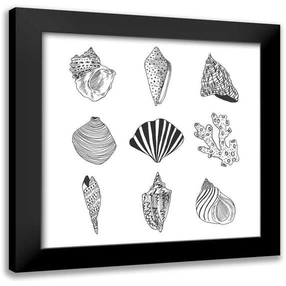 Wang, Melissa 12x12 Black Modern Framed Museum Art Print Titled - Sea Whispers II