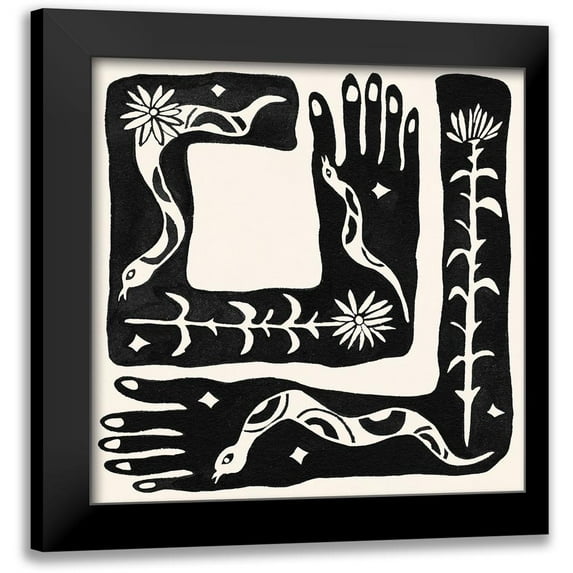 Wang, Melissa 12x12 Black Modern Framed Museum Art Print Titled - Under Skin II