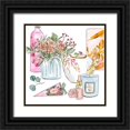 thumbnail image 1 of Wang, Melissa 12x12 Black Ornate Wood Framed with Double Matting Museum Art Print Titled - Morning Glamour II, 1 of 4