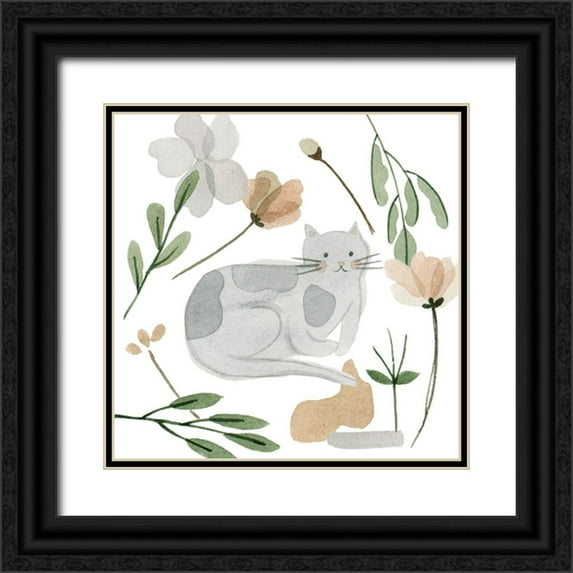Wang, Melissa 12x12 Black Ornate Wood Framed with Double Matting Museum Art Print Titled - Morning Tiger VI
