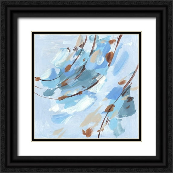 Wang, Melissa 12x12 Black Ornate Wood Framed with Double Matting Museum Art Print Titled - Restless Wave IV
