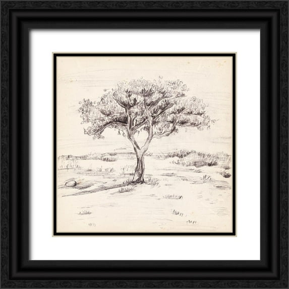 Wang, Melissa 12x12 Black Ornate Wood Framed with Double Matting Museum Art Print Titled - Silent Presence II