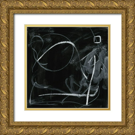 Wang, Melissa 12x12 Gold Ornate Wood Framed with Double Matting Museum Art Print Titled - Erase II