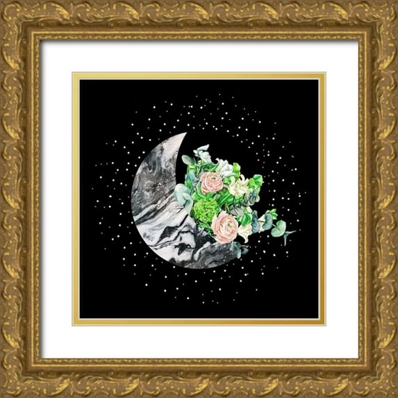 Wang, Melissa 12x12 Gold Ornate Wood Framed with Double Matting Museum Art Print Titled - Luna I