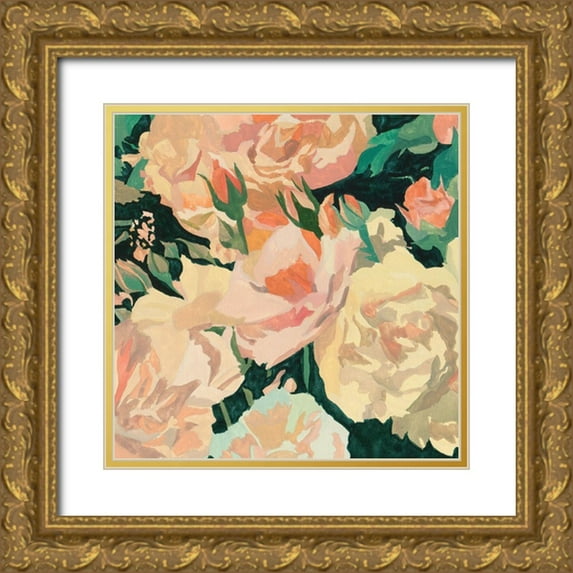 Wang, Melissa 12x12 Gold Ornate Wood Framed with Double Matting Museum Art Print Titled - Summer Glory II