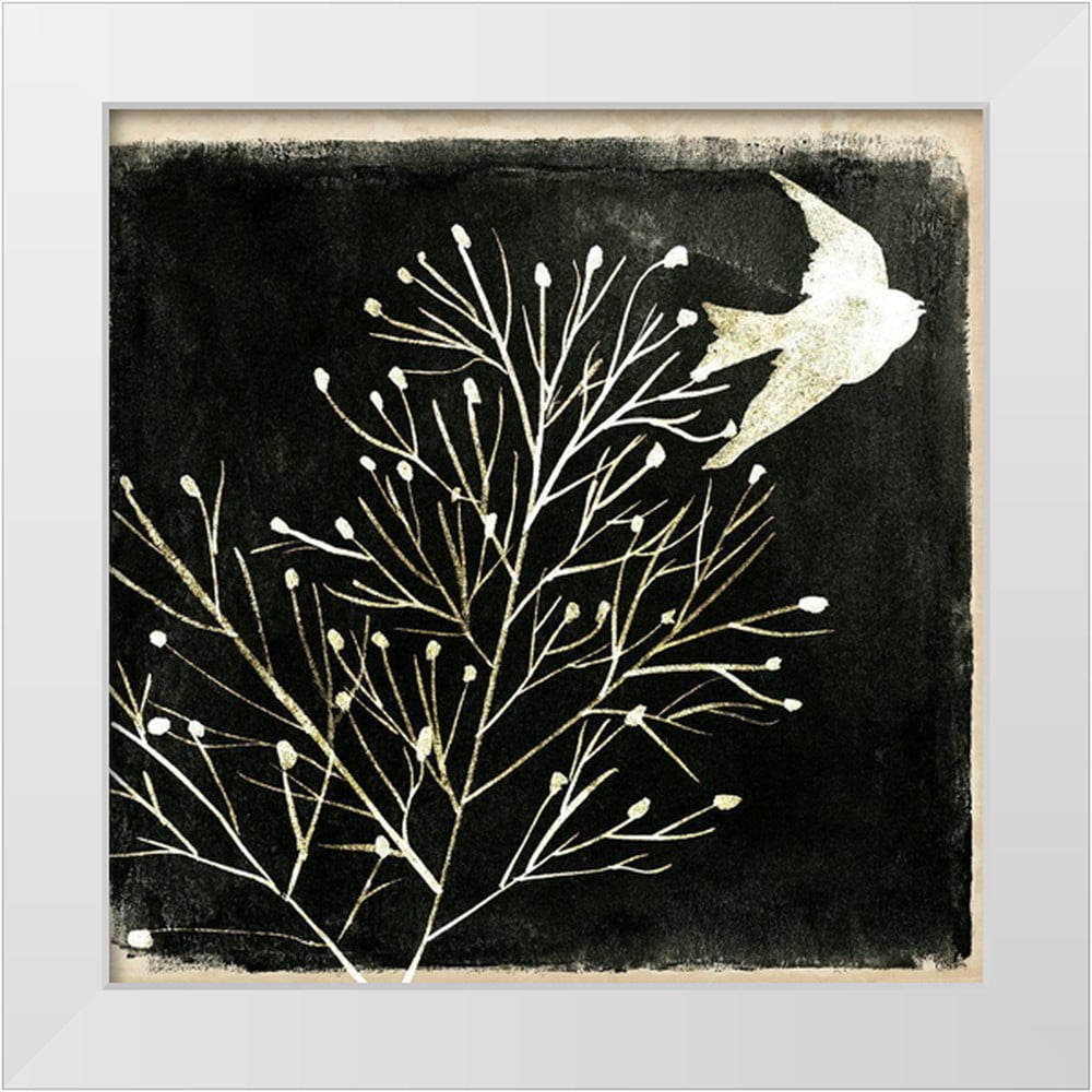 Black Night I 12x12 White Framed Canvas Print