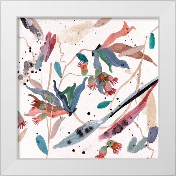 Wang, Melissa 12x12 White Modern Wood Framed Museum Art Print Titled - Contemporary Floral Composition III